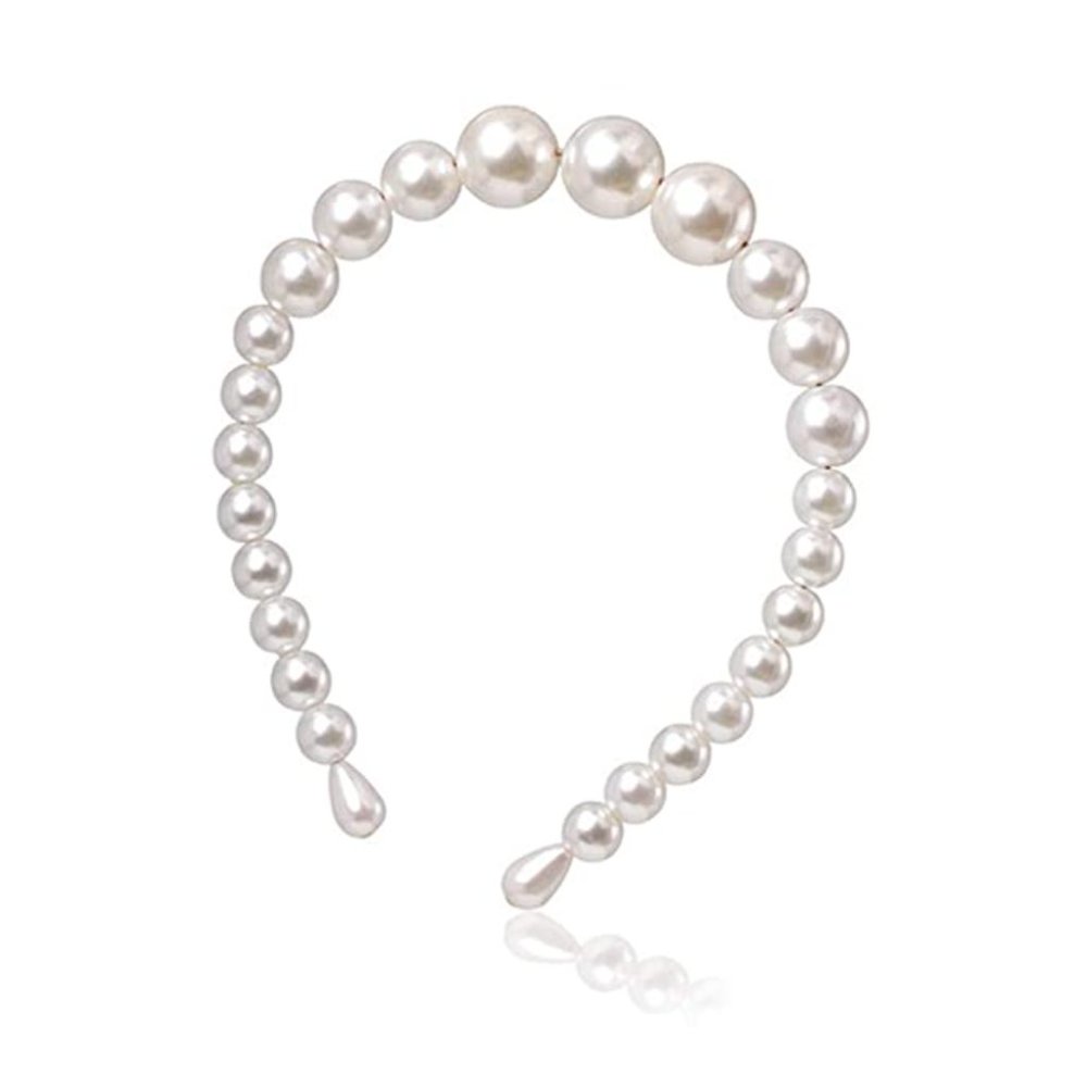 FAUX PEARL HEADBAND GRADUATED BAUBLE BRIDAL - Picture 5 of 5